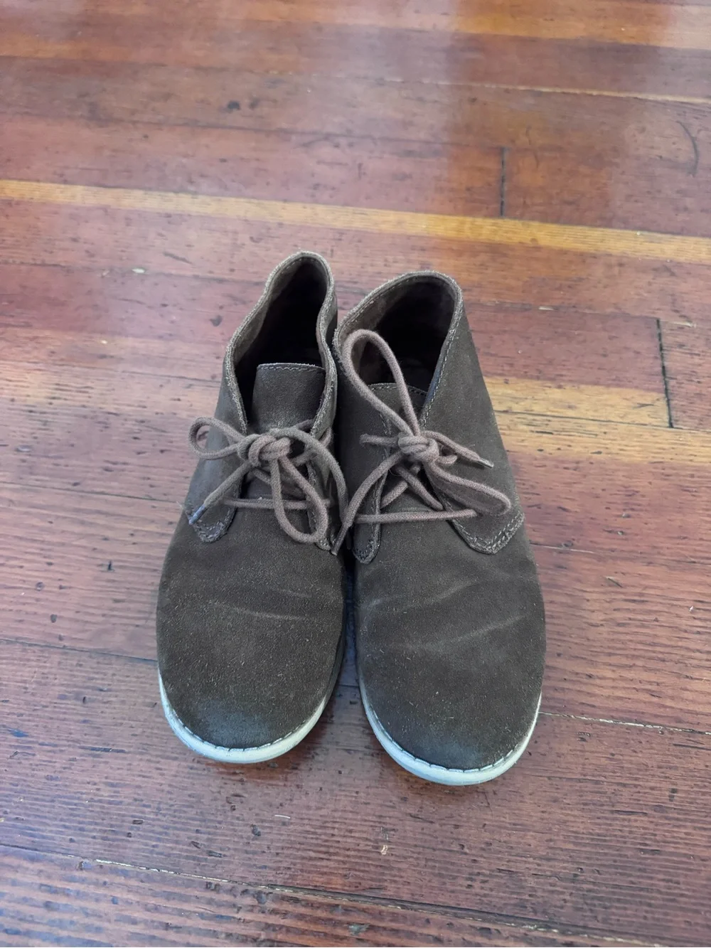 L'Amour Brown Suede Kids Lace-Up Dress Shoes